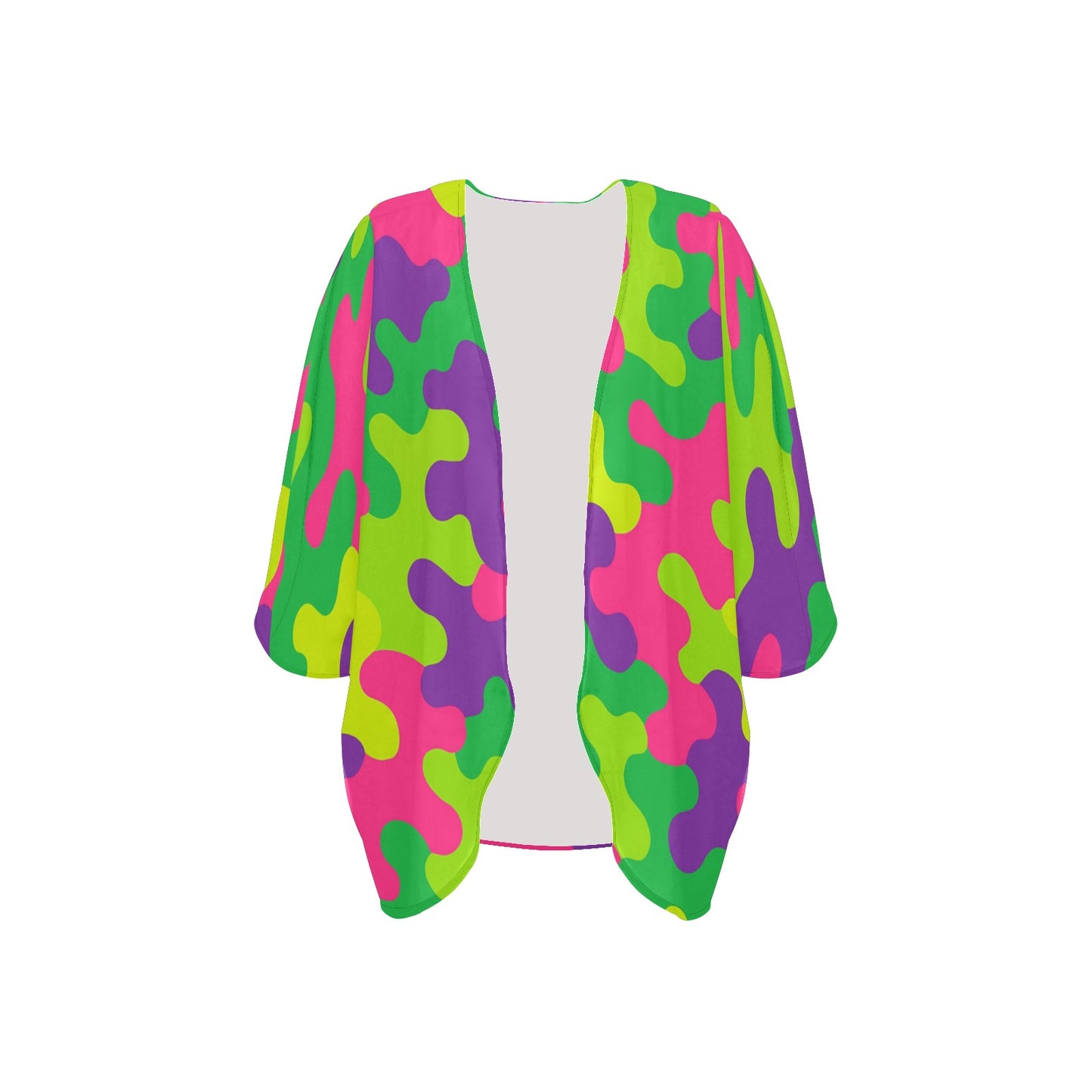 Harajuku Rainbow Camo Kimono Cover Up