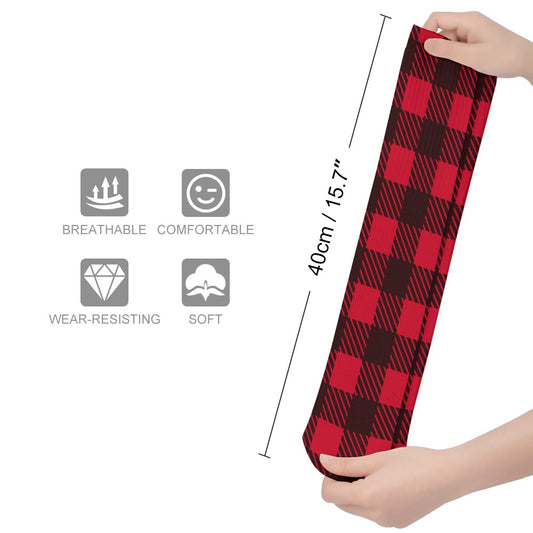 Red Black Checkerboard Lumberjack Breathable Stockings