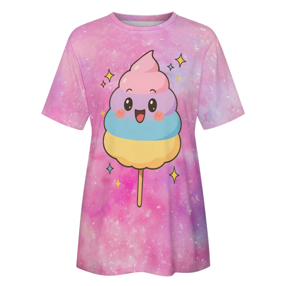Harajuku Cotton Candy Galaxy Women's 100% Cotton T-Shirt