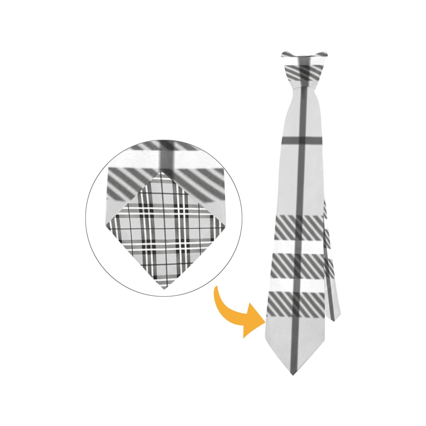 Gray Plaid Custom Peekaboo Necktie