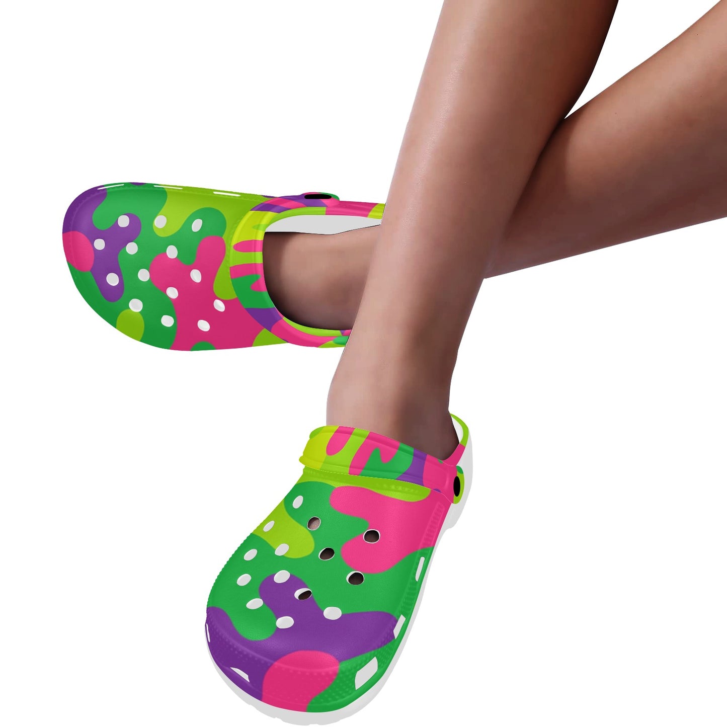 Harajuku Rainbow Camo Clogs