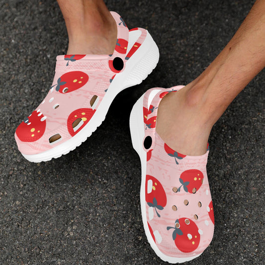 Pink Fruit Pattern Print Adults Clogs