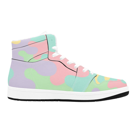 Harajuku Pastel Rainbow Camo Men's High Top Sneakers