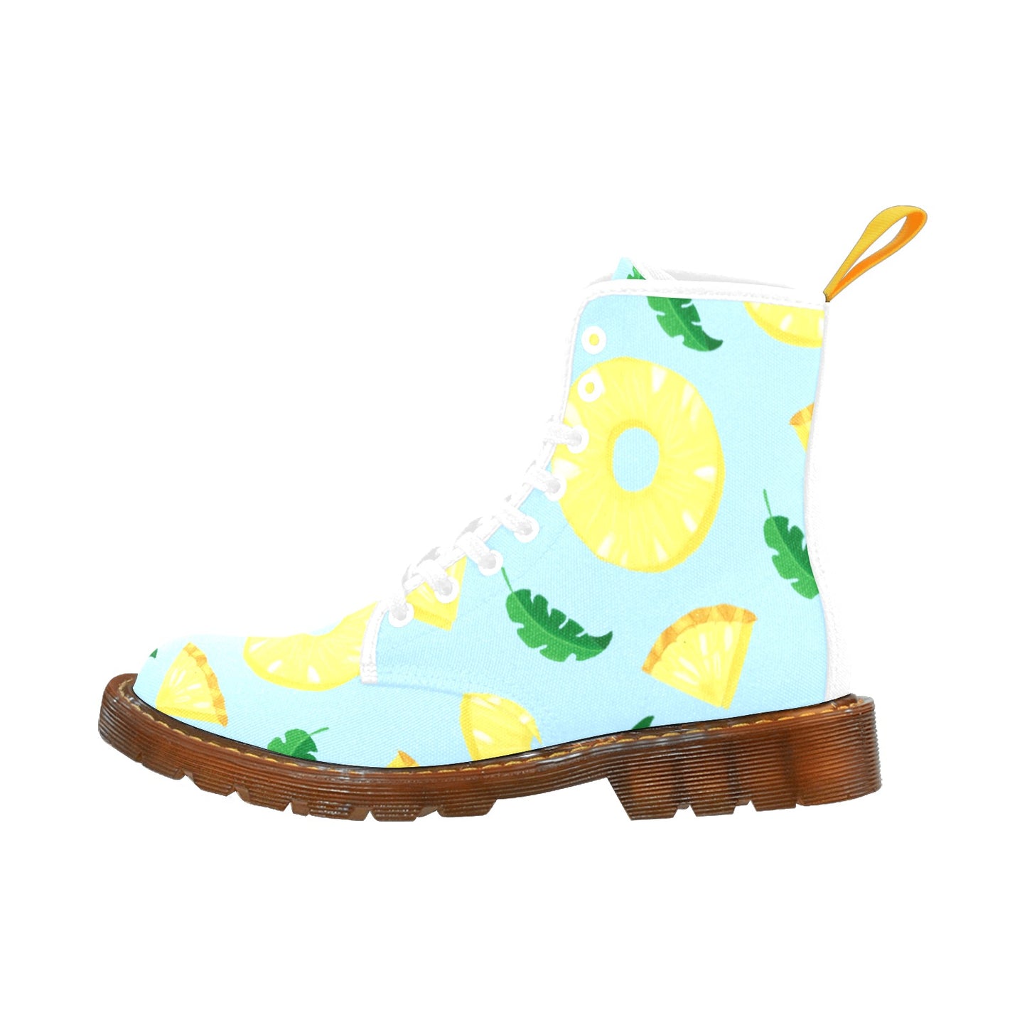 Pineapple Slices Women's Lace Up Canvas Boots