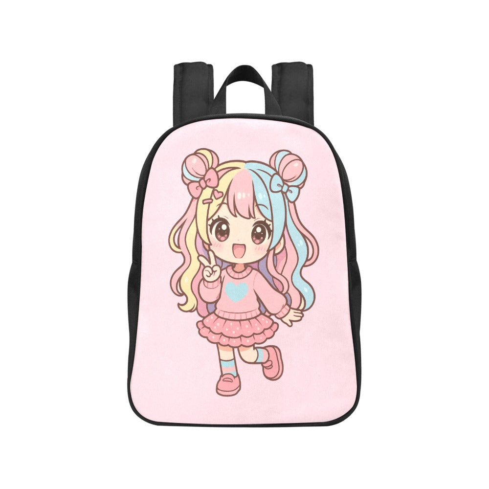 Kawaii Minimalist Harajuku Girl Canvas Backpack