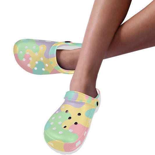 Harajuku Pastel Rainbow Camo Clogs