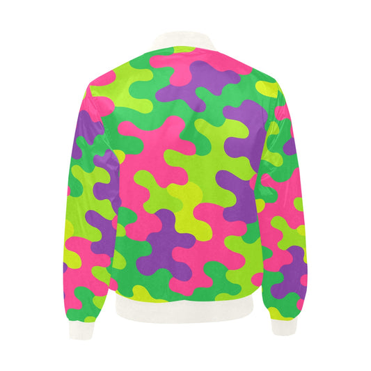 Harajuku Rainbow Camo Bomber Jacket