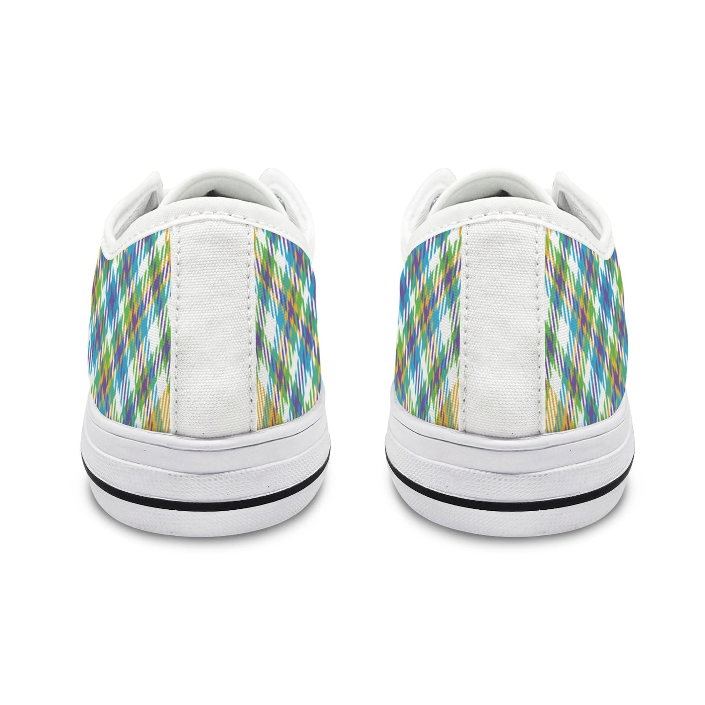 Yellow Plaid Low Top Women's Shoes