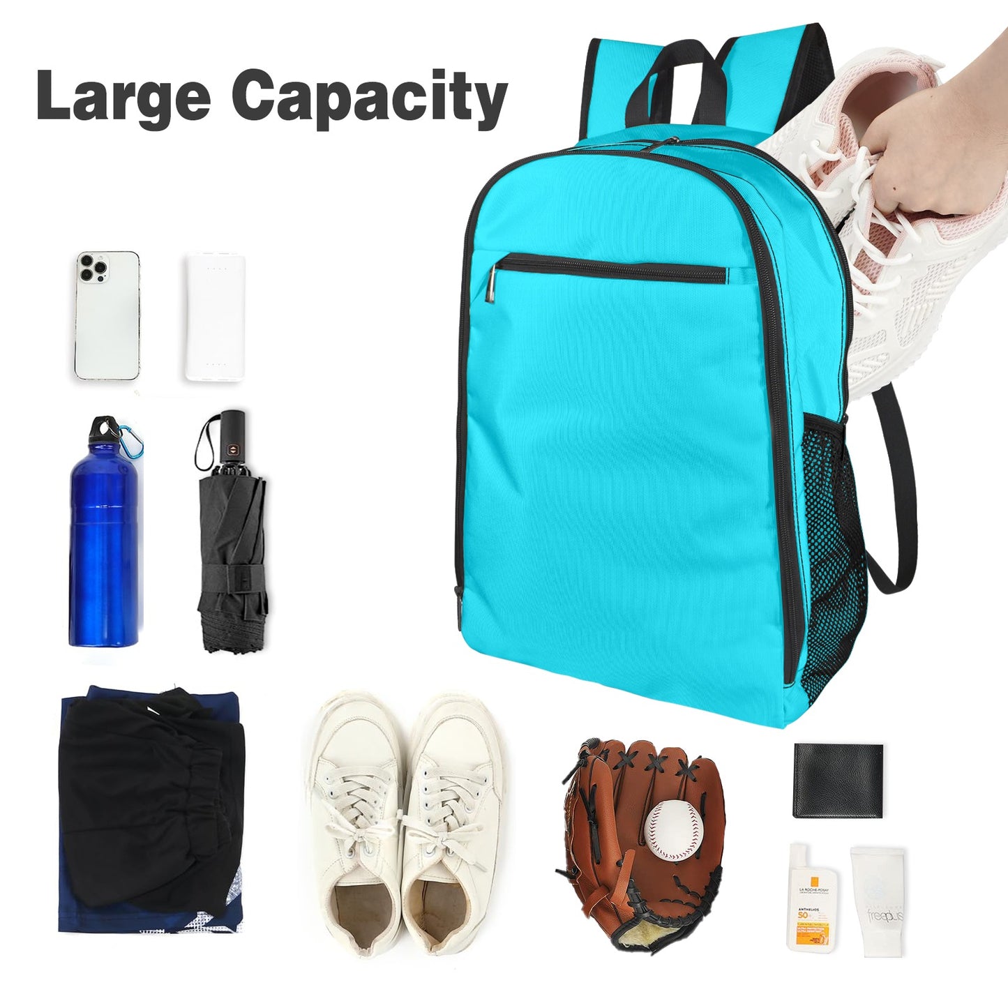 Highlighter Blue All Over Print Leisure Sports Backpack
