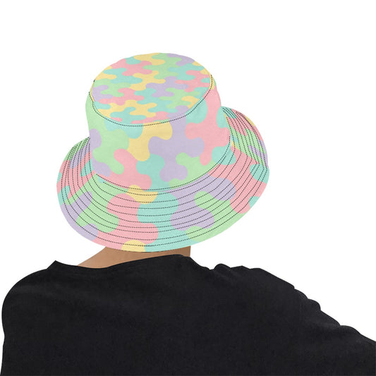 Harajuku Pastel Rainbow Camo Bucket Hat