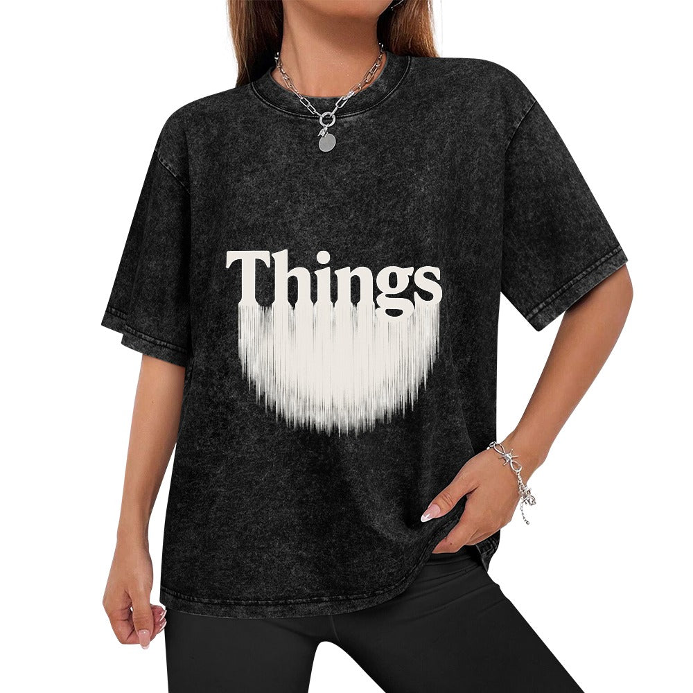 Dreadful Waterfall Vintage Wash Off Shoulder Tee