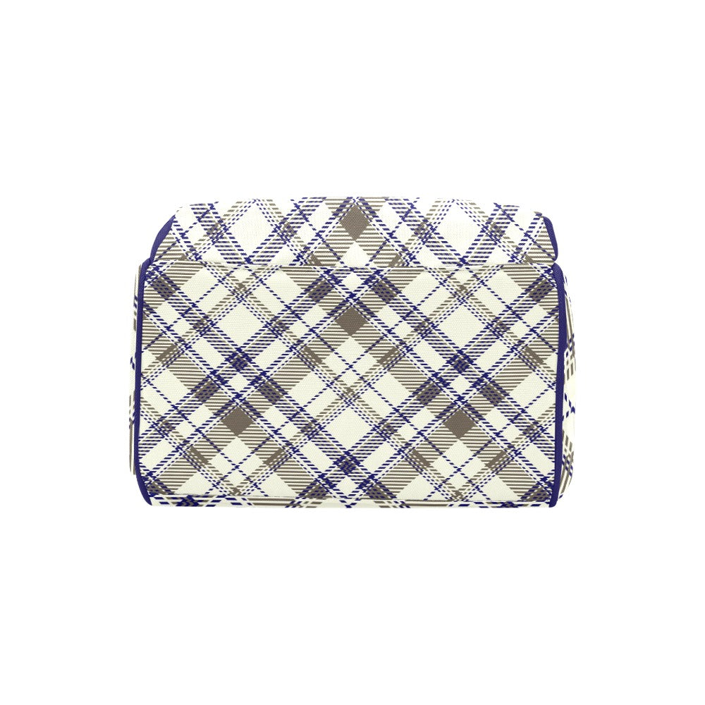 Plaid Blue Tan Multi-Function Backpack