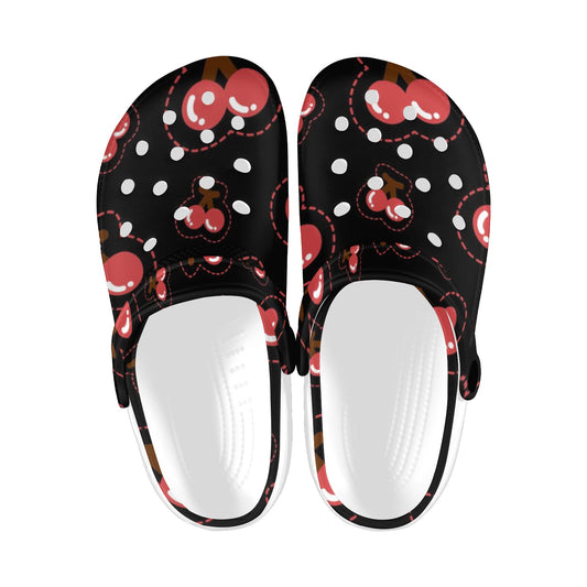 Black Cherry Print Adults Clogs