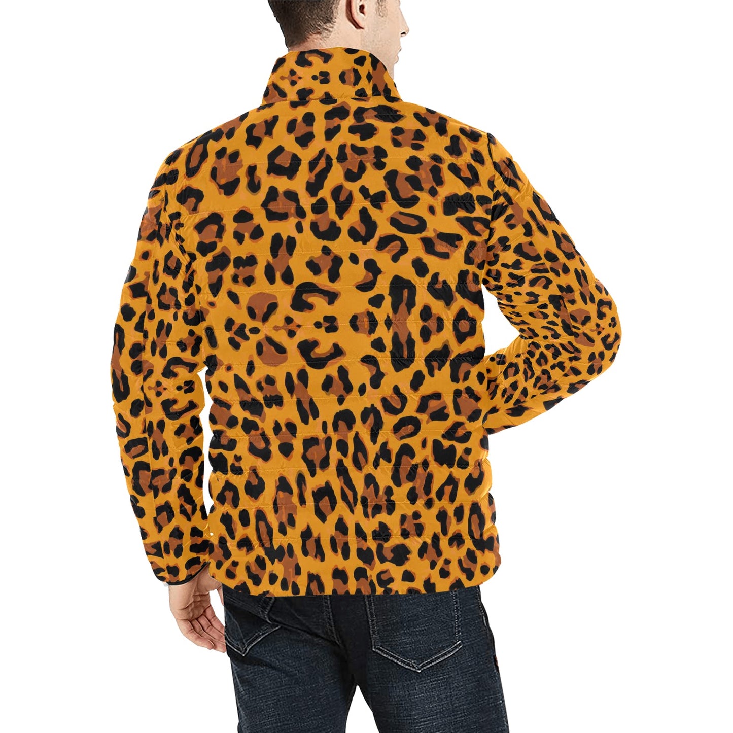 Traditional Leopard Print Men's Lightweight Bomber Jacket