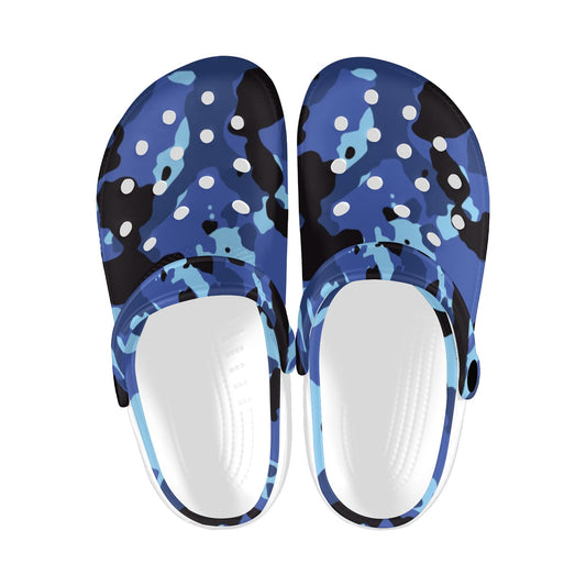 Blue Camo Print Adults Clogs
