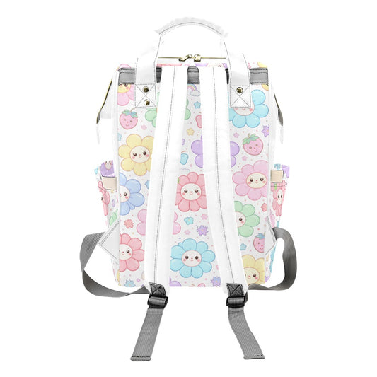 Pastel Harajuku Floral Pattern Multi-Function Backpack