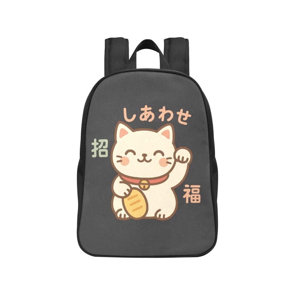 Lucky Cat Maneki-neko Canvas Backpack