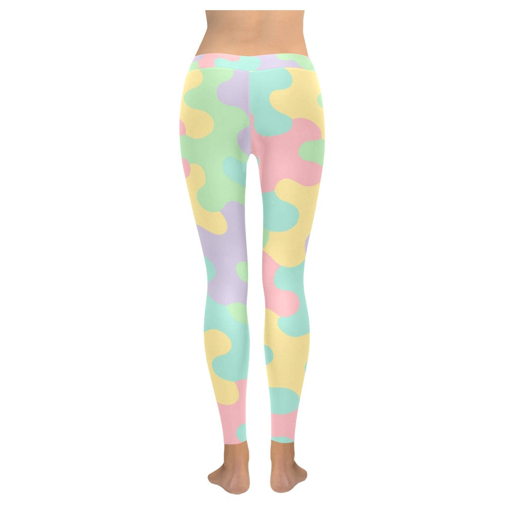 Pastel Rainbow Camo Harajuku Women's All-Over Low Rise Leggings