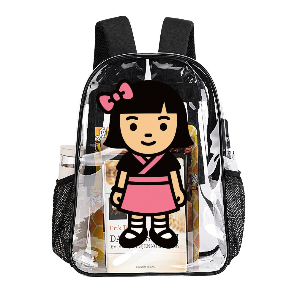 Cute Kawaii Harajuku Transparent Backpack 17 Inch