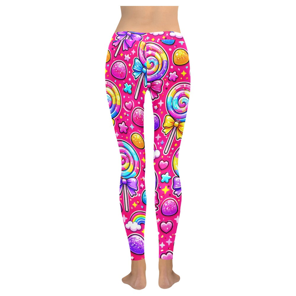 Bold Harajuku Lollipops and Gum Drops Women's All-Over Low Rise Leggings