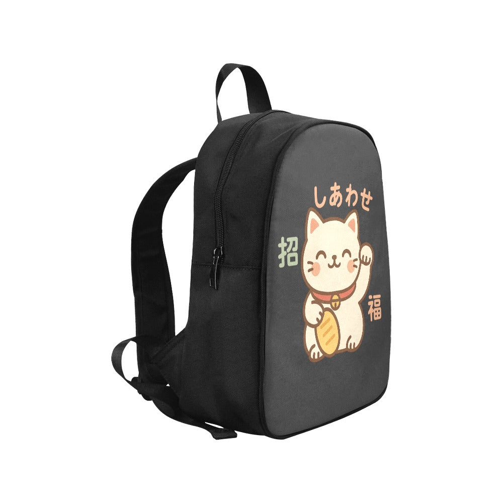 Lucky Cat Maneki-neko Canvas Backpack