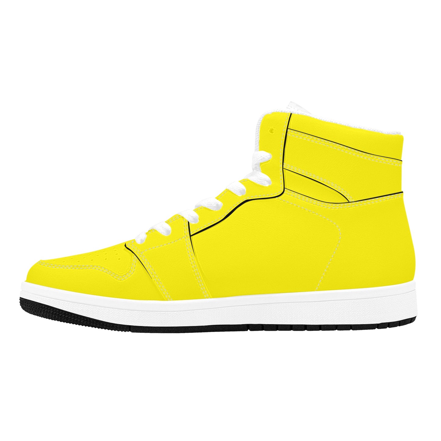 Highlighter Yellow Men's High Top Sneakers