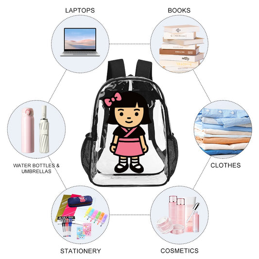 Cute Kawaii Harajuku Transparent Backpack 17 Inch