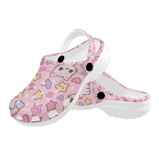 Pink Kawaii Print Adults Clogs
