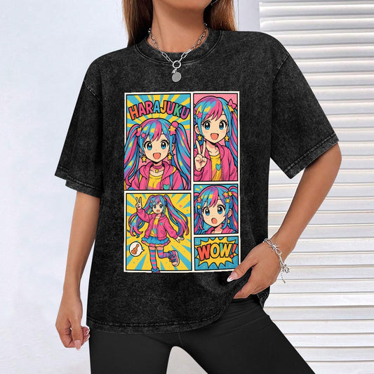 Harajuku Kawaii Comic Strip Panel T-Shirt