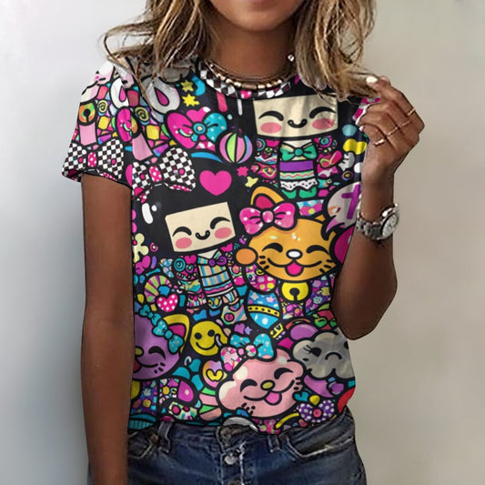Harajuku Pop Parade Women's 100% Cotton T-Shirt