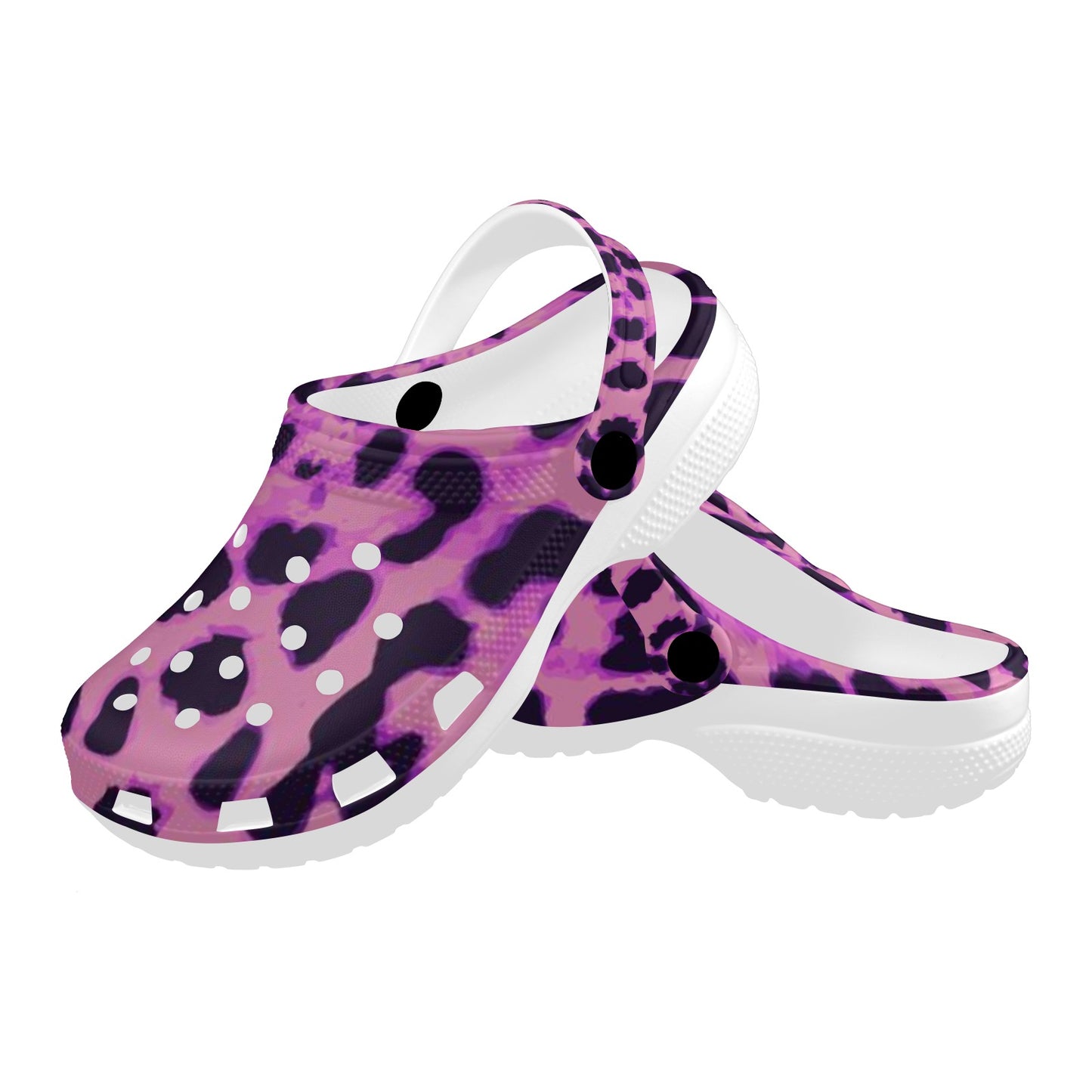 Purple Leopard Print Adults Clogs
