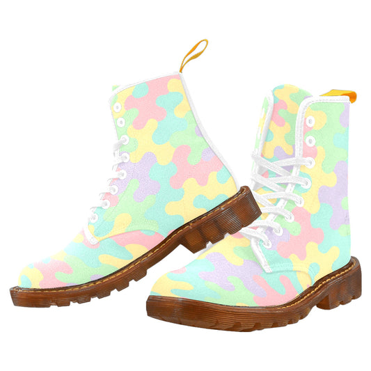 Harajuku Pastel Rainbow Camo Boots