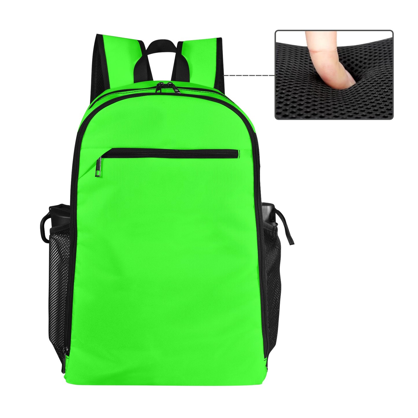 Lime Green All Over Print Leisure Sports Backpack