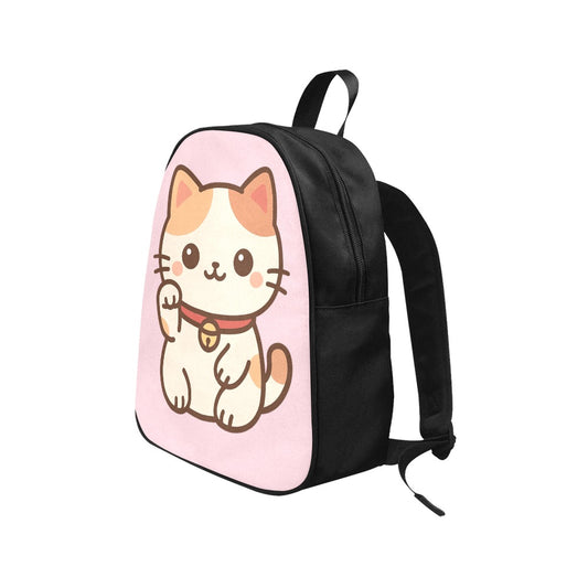 Pink Kawaii Cat Canvas Backpack