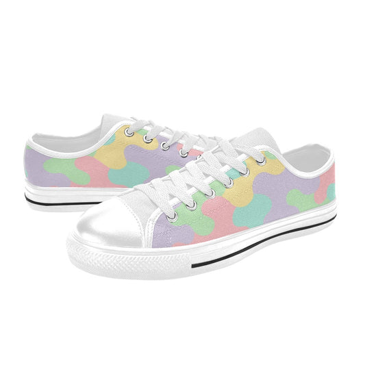 Harajuku Pastel Rainbow Camo Canvas Men's Shoes