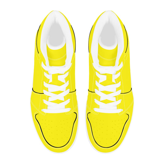 Highlighter Yellow Men's High Top Sneakers