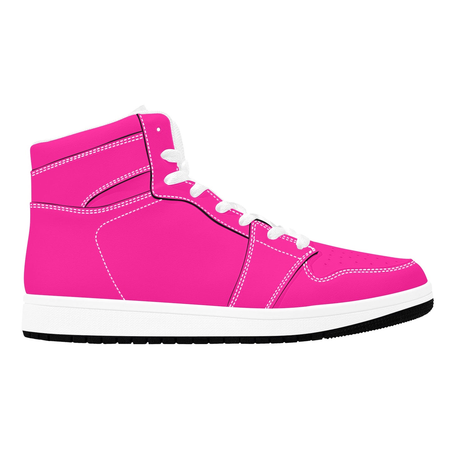 Highlighter Hot Pink Men's High Top Sneakers