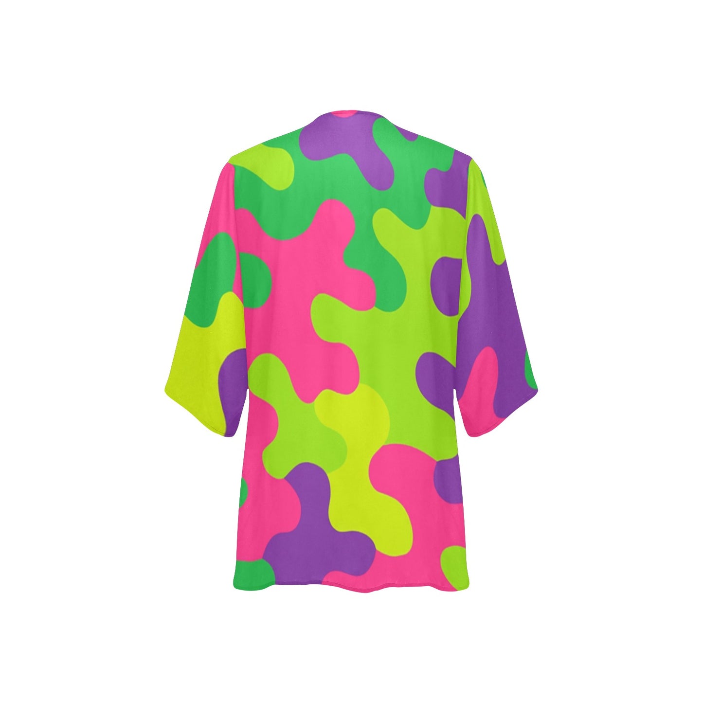 Harajuku Rainbow Camo Kimono Cover Up