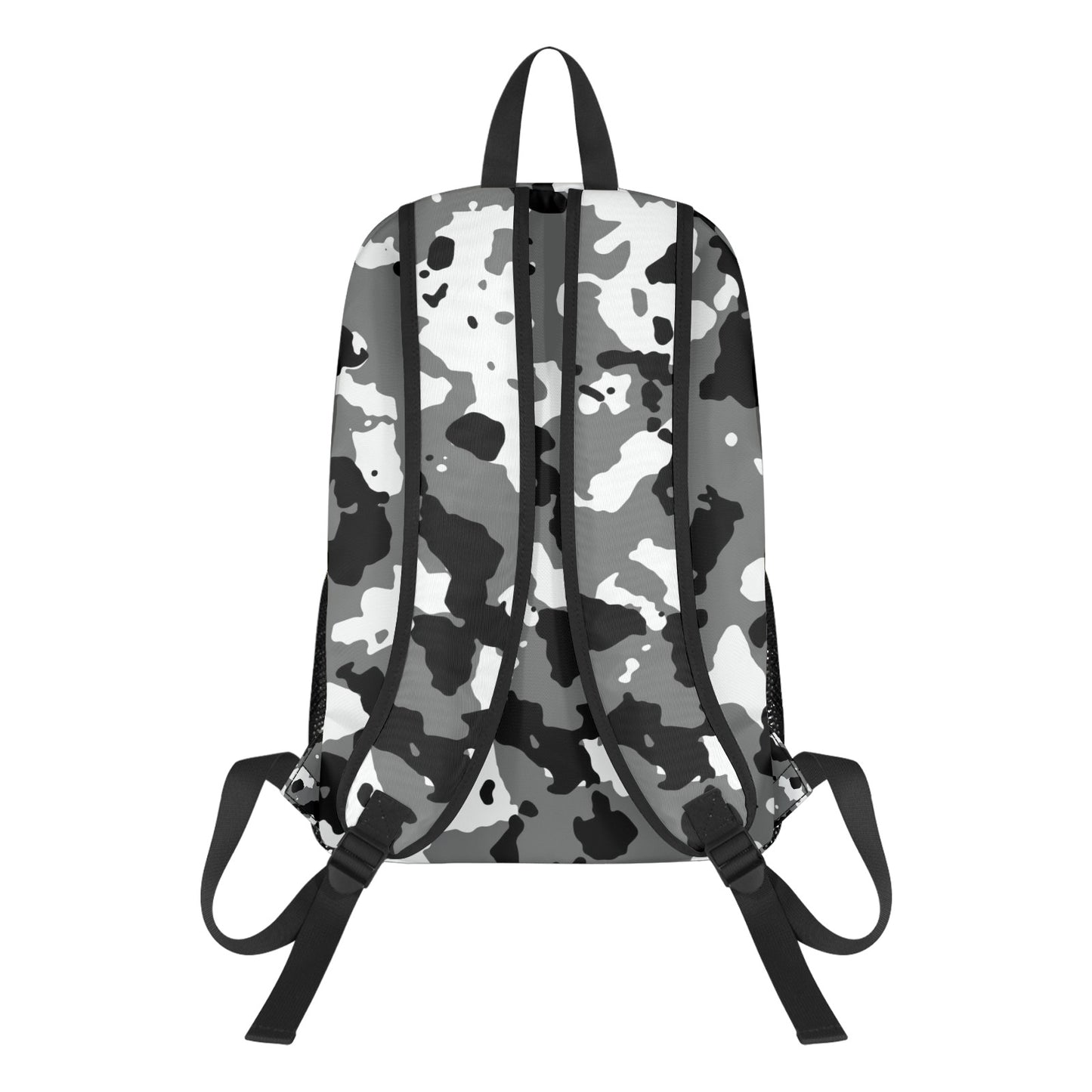 Black and White Camo All Over Print Leisure Sports Backpack