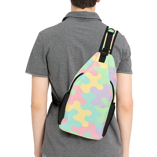 Pastel Camo Men's Casual Chest Bag