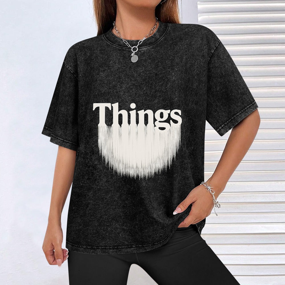 Dreadful Waterfall Vintage Wash Off Shoulder Tee