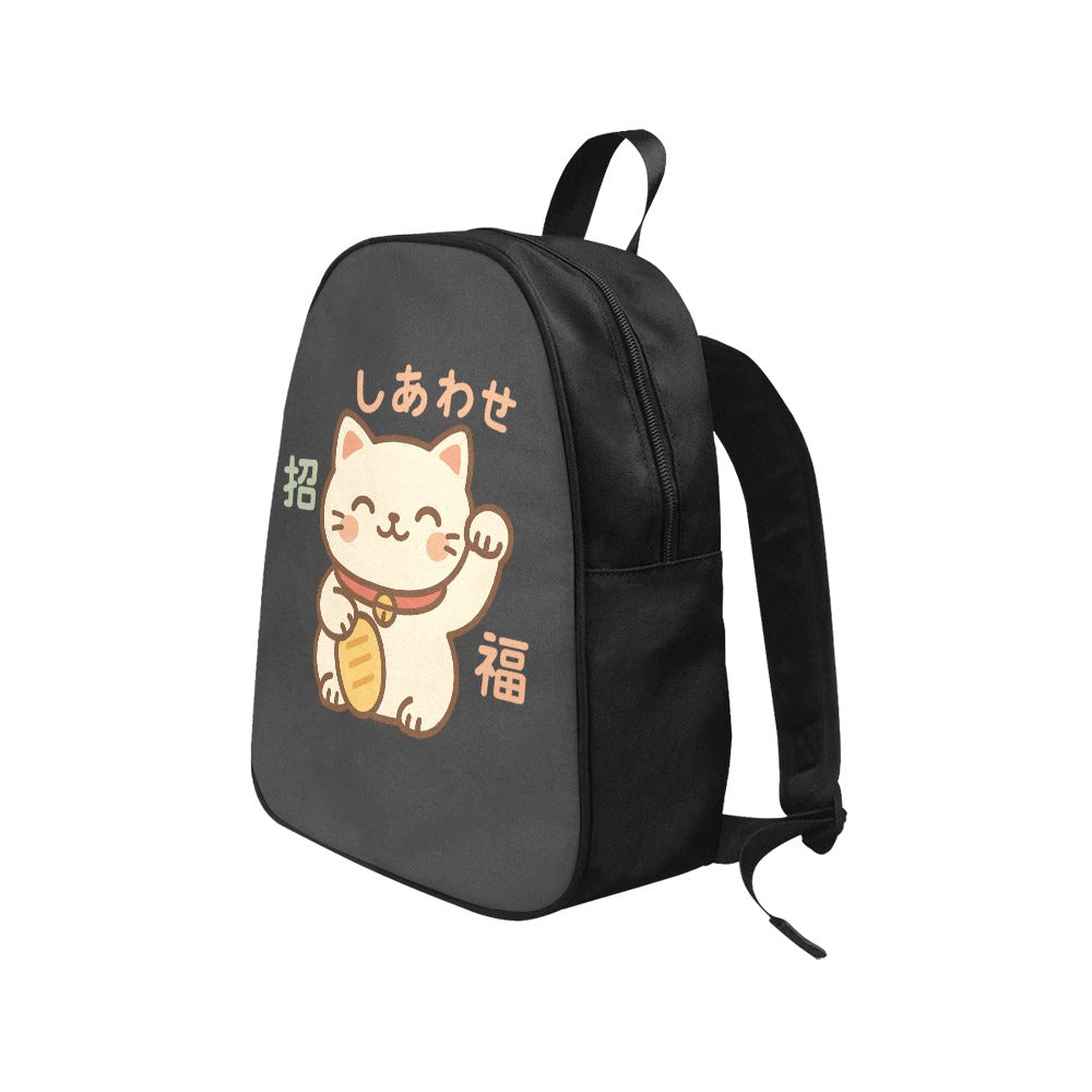 Lucky Cat Maneki-neko Canvas Backpack