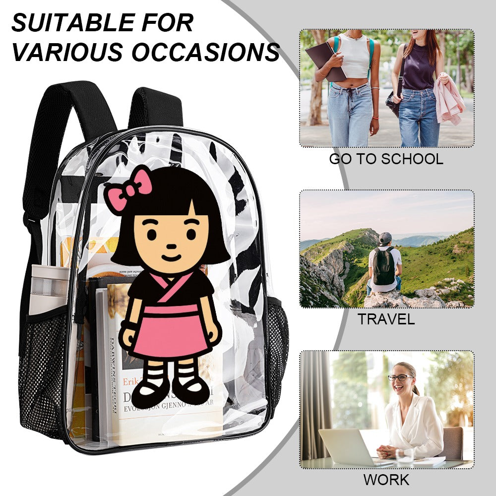 Cute Kawaii Harajuku Transparent Backpack 17 Inch