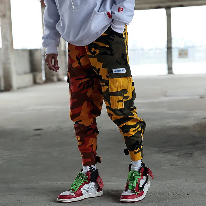 Men's Camo Cargo Jogger Pants - Harajuku Street Style
