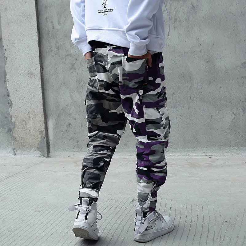 Men's Camo Cargo Jogger Pants - Harajuku Street Style
