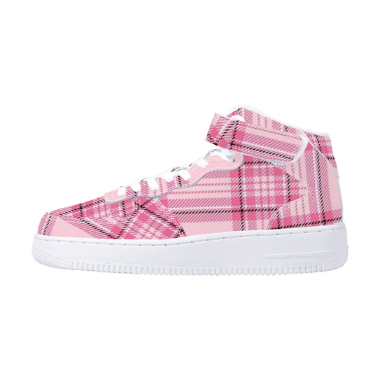 Pink Plaid Harajuku High Top Unisex Sneaker