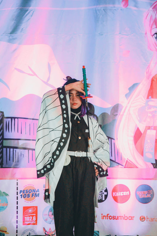 a person standing on a stage wearing a costume