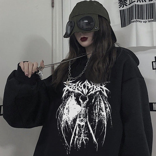 Gothic Hip-Hop Hooded Sweatshirt for Men & Women