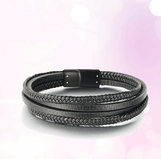 Vintage Multilayer Braided Leather Bracelet for Men