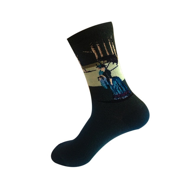 3D Retro Starry Night Art Socks – Unisex Funny Vintage Design